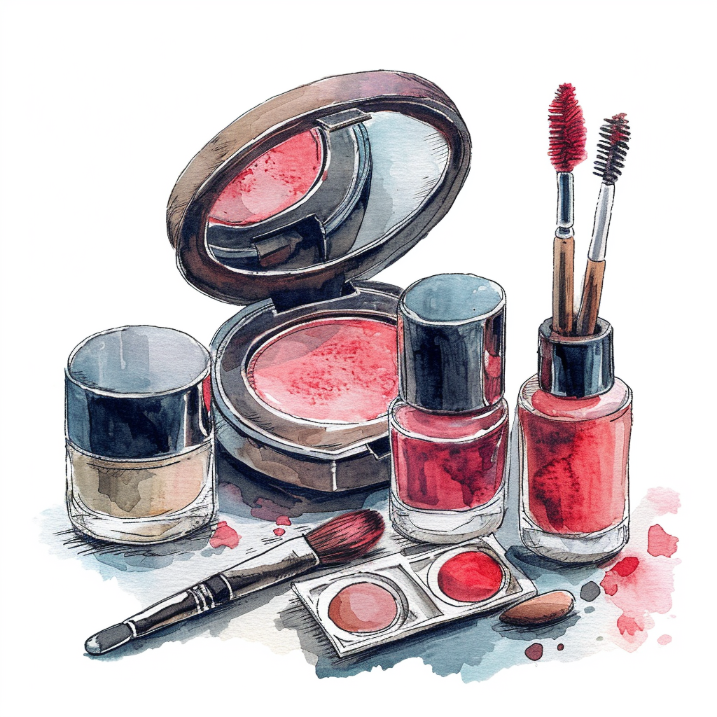 Cosmetics illustration for versatile applications