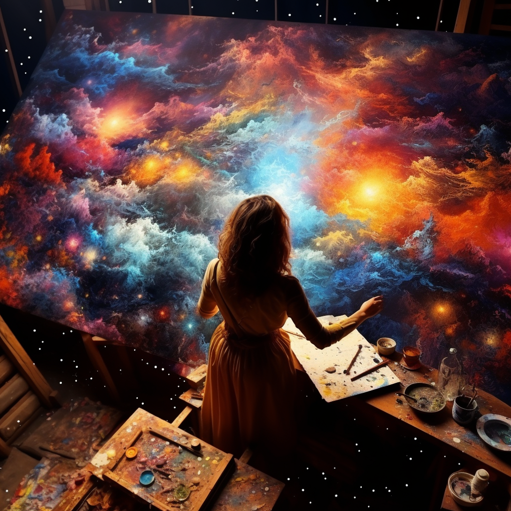 Captivating cosmic artwork with magical starry skies