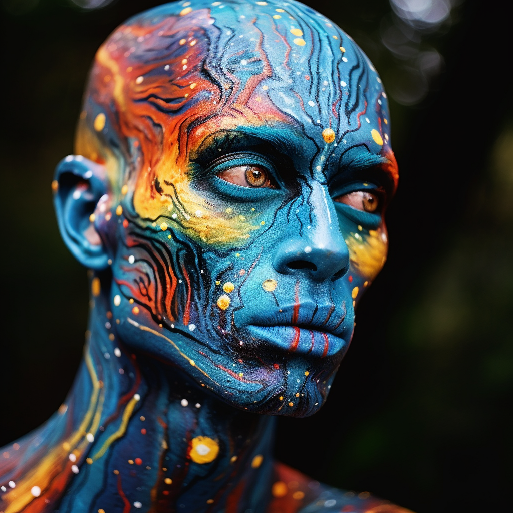 Male with Cosmic Face Paint