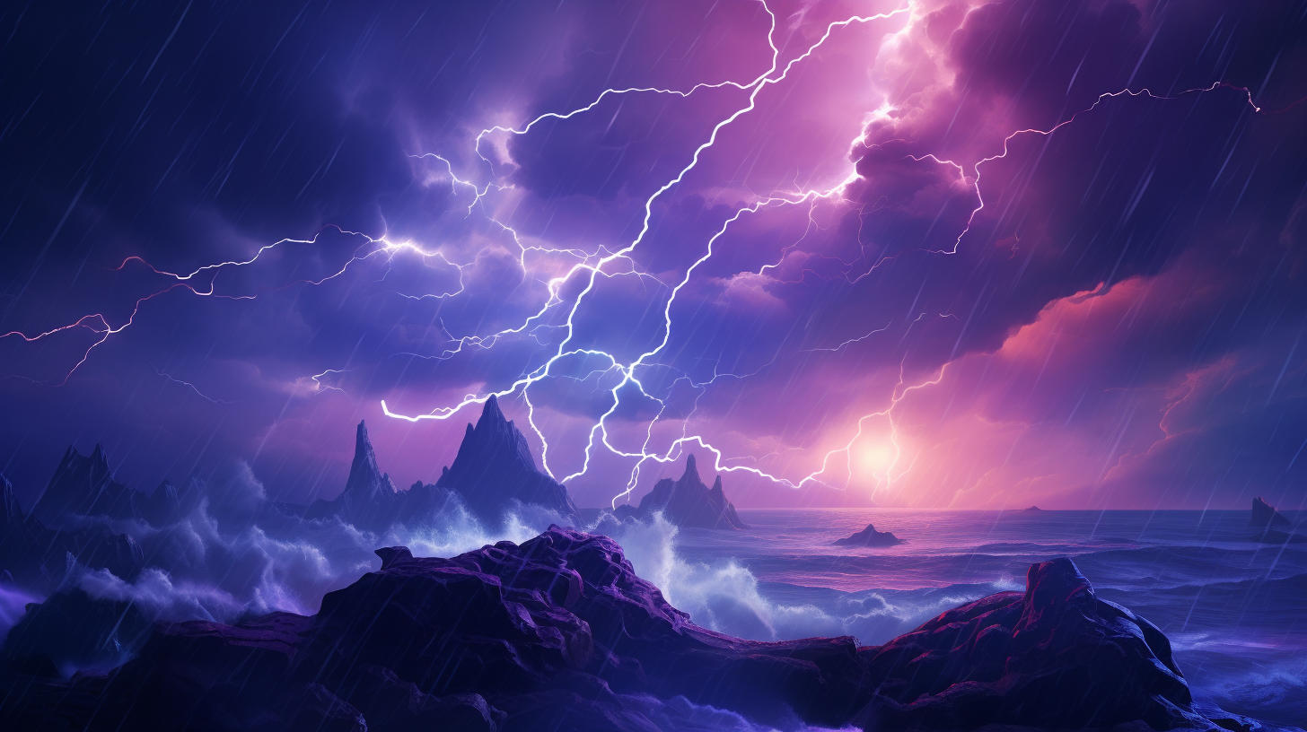 Purple Thunder in Cosmic Lightning Storm