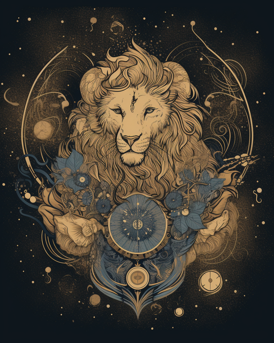 Cosmic Lionheart in Gold and Blue