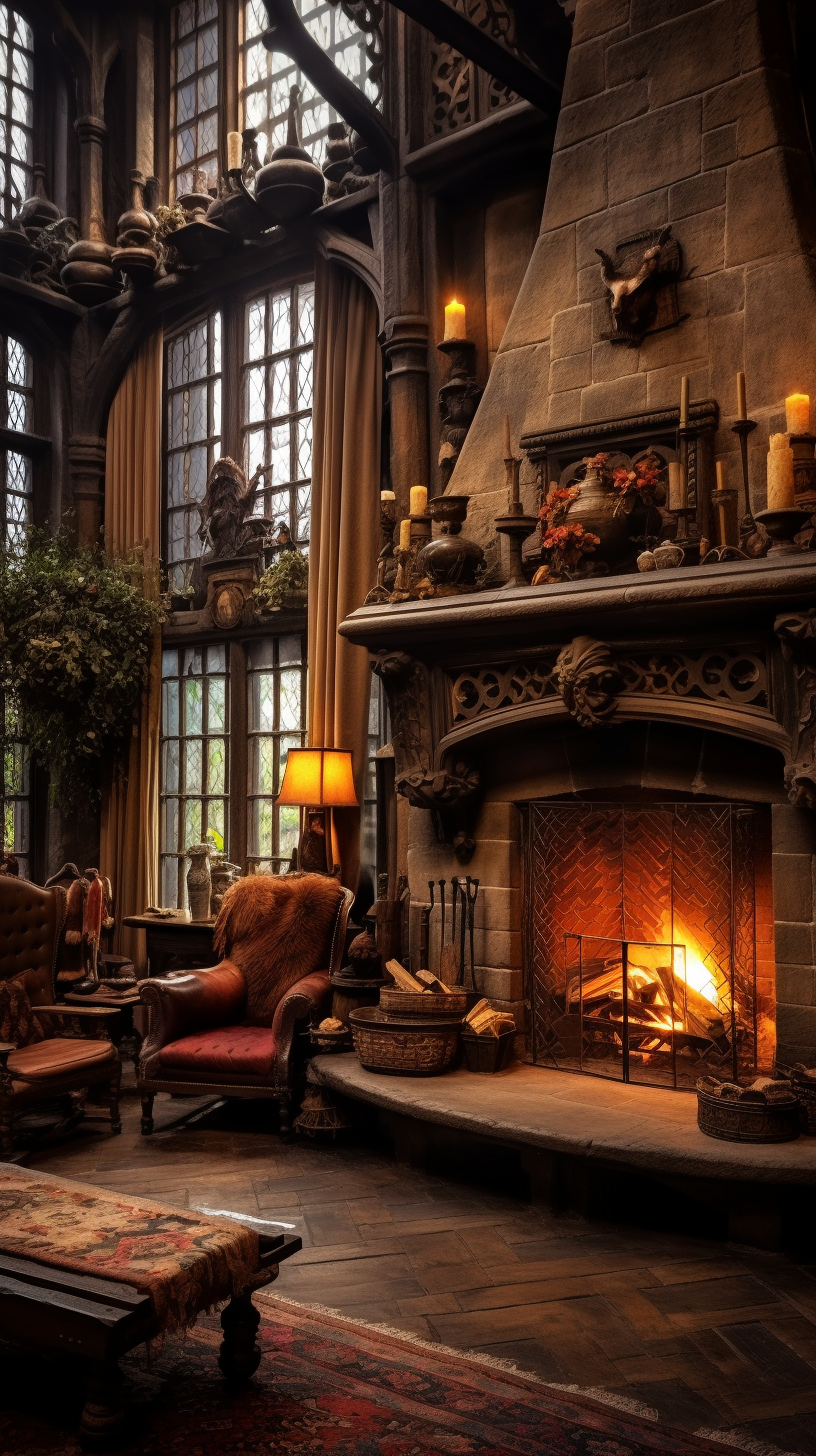 Cosy Elizabethan Castle Interior Fireplace