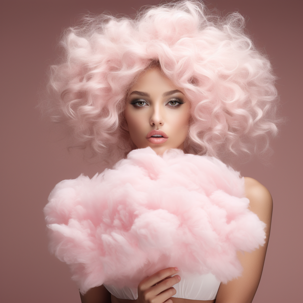 Realistic Cotton Candy Outfit Model