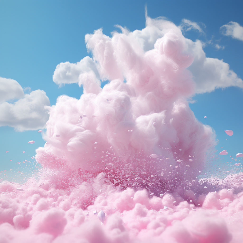 Whimsical cotton candy clouds in stunning animation