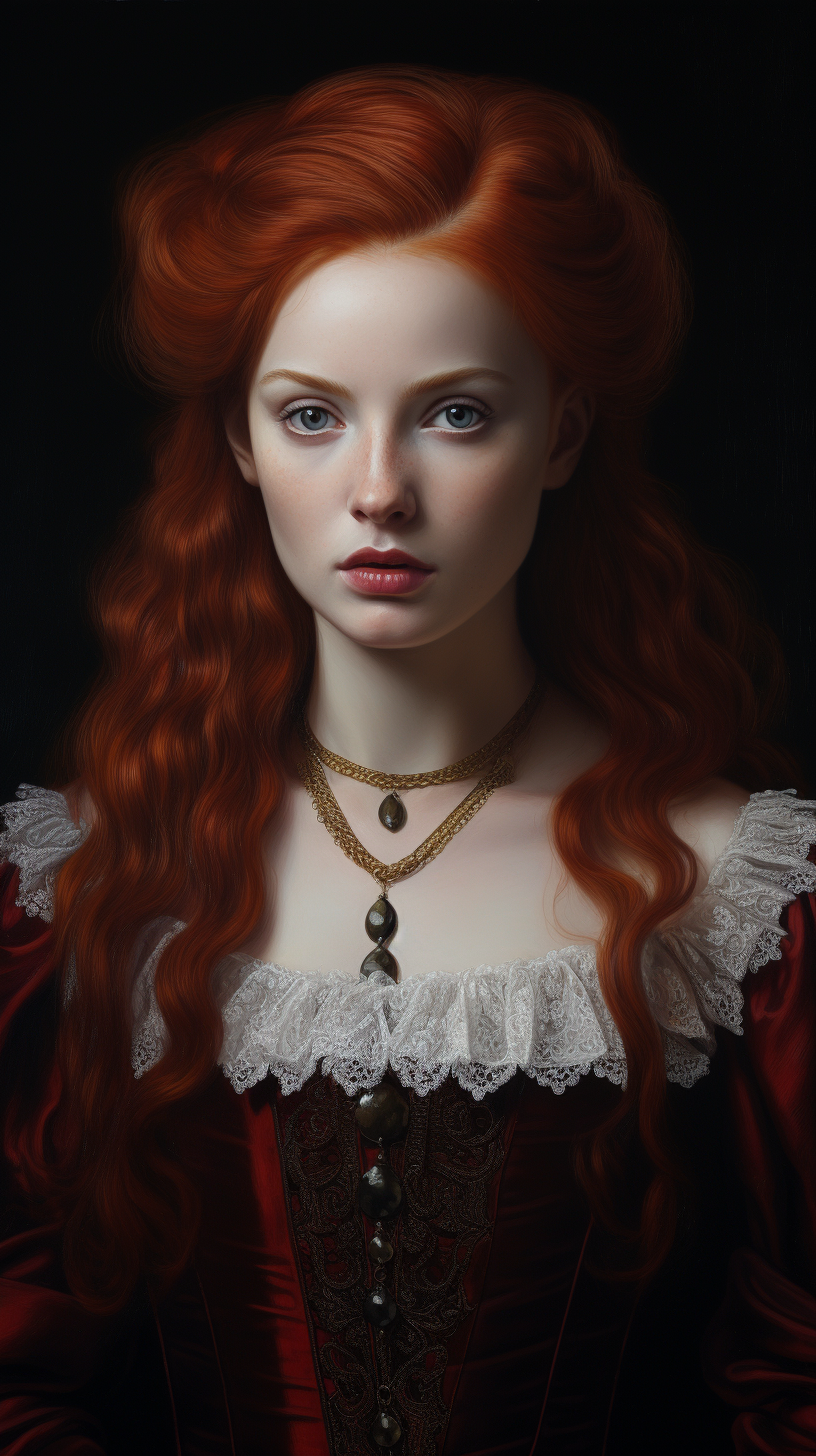 Countess Elizabeth Bathory with red hair