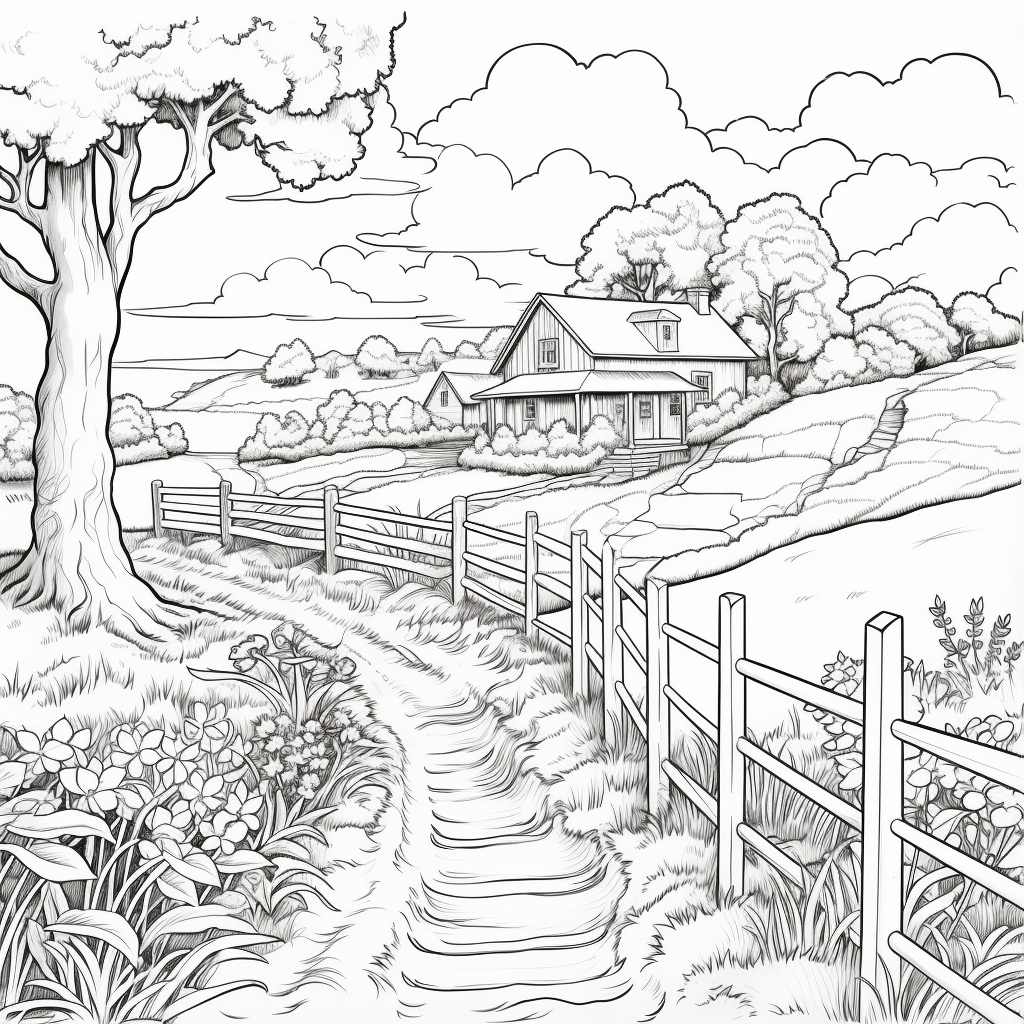 Countryside Scene Coloring