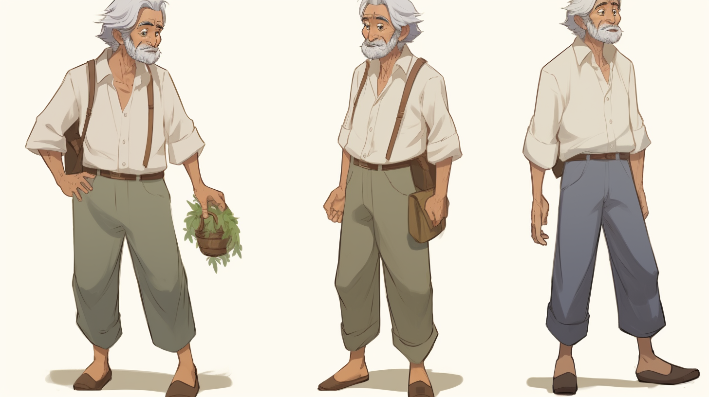 Countryside Grandfather with Ghibli Art Style