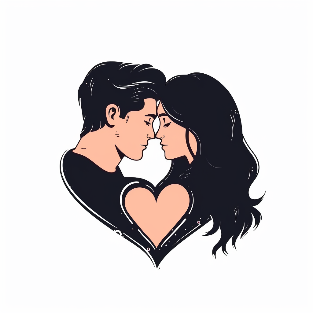 Couple in Love Logo on White Background