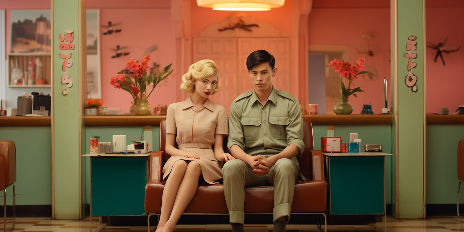 Couple enjoying manicure session in Vietnam