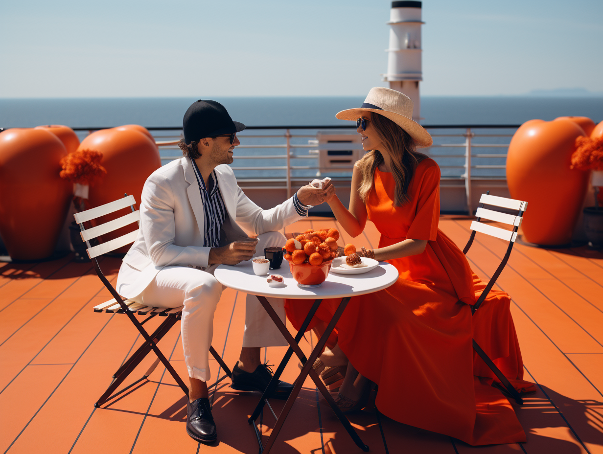 Couple enjoying a meal together