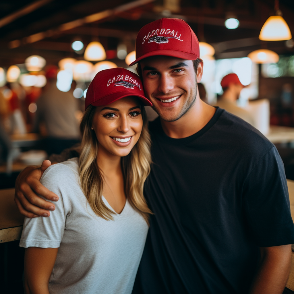 Couple fans having a blast while tailgating