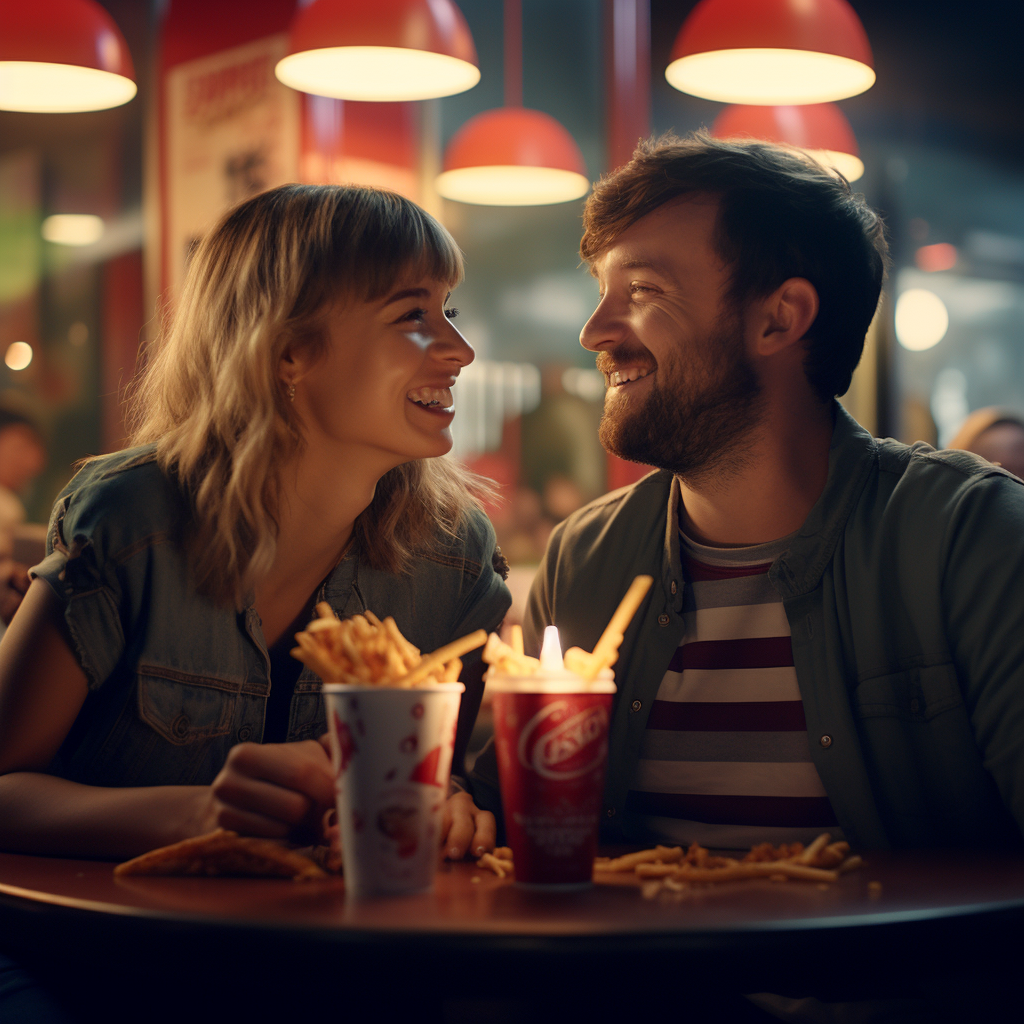 Couple arguing over fries at KFC