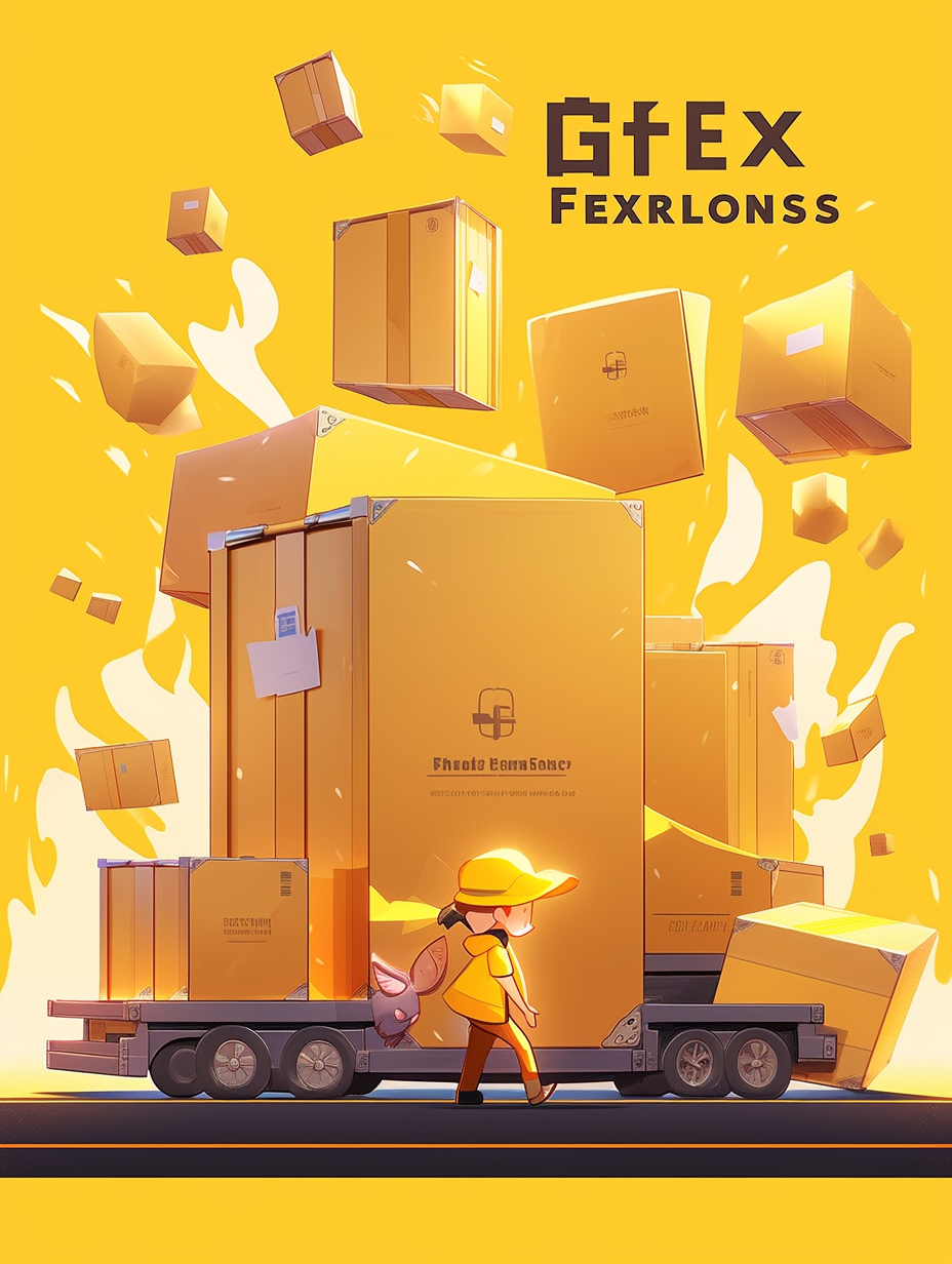 Express promotional poster with courier company