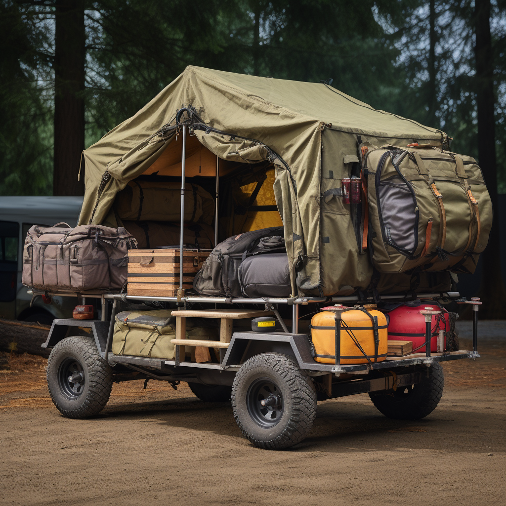 Covered Compact Yard Cart for Jeep Camping Gear