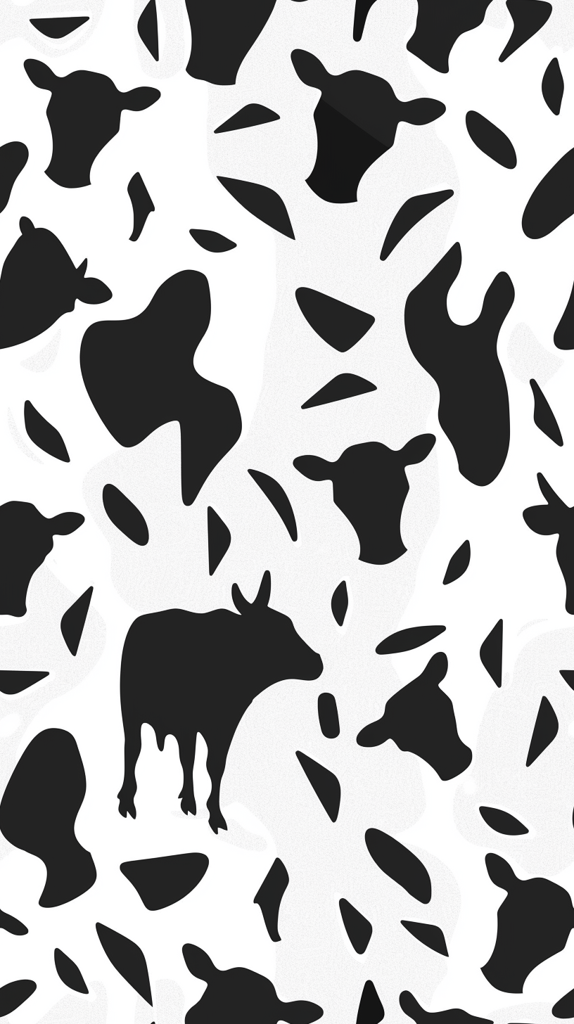 Naive Style Cow Print Pattern Design