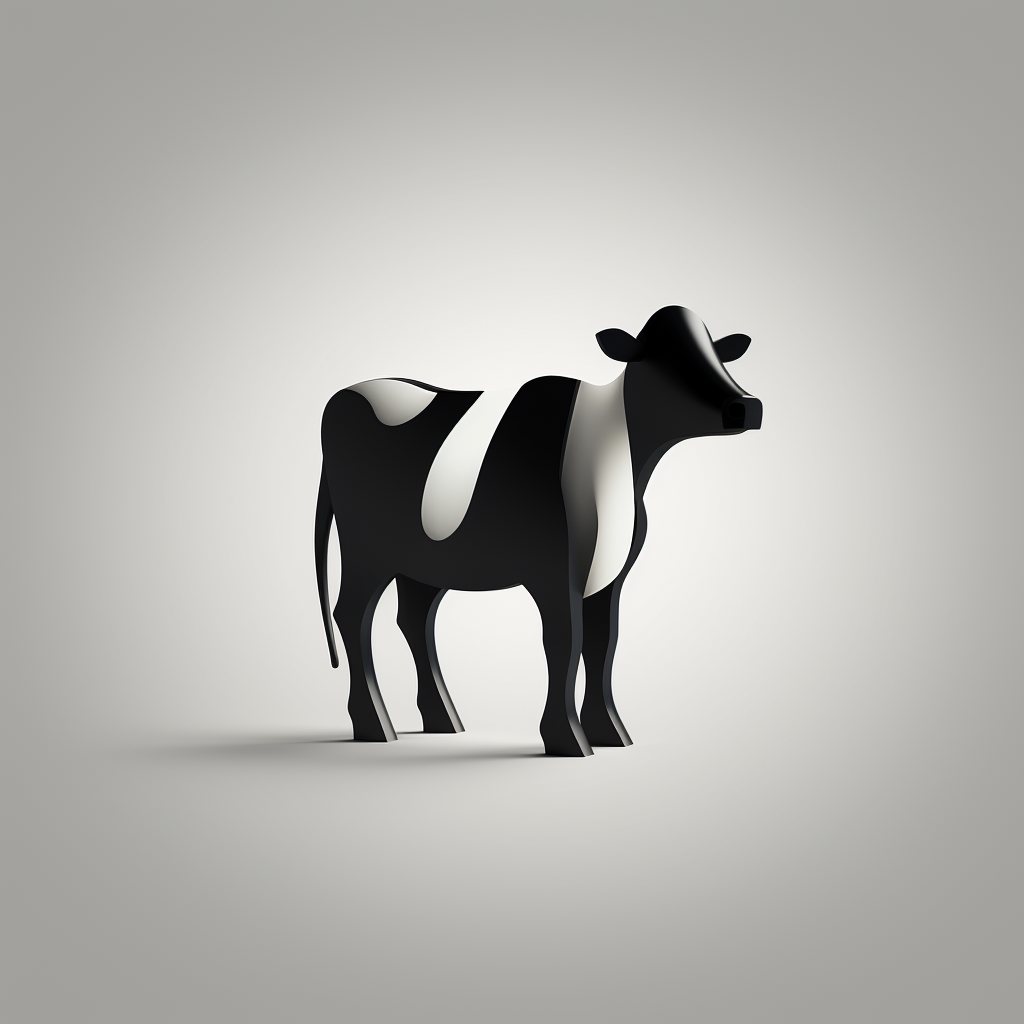 Black and white cow body logo