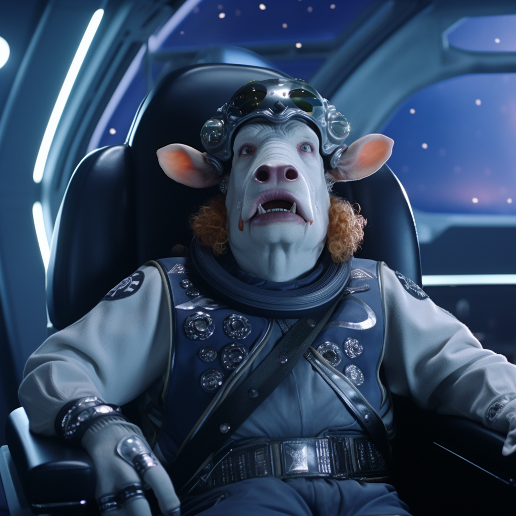 Angry Cow Captain on Starship