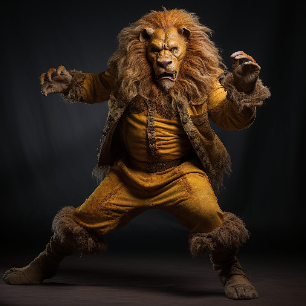 Cowardly Lion in Dramatic Pose