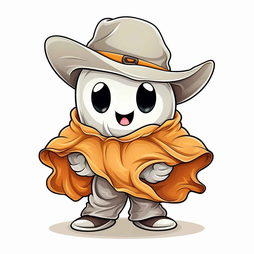 Adorable Cowboy Baby Ghost Sticker