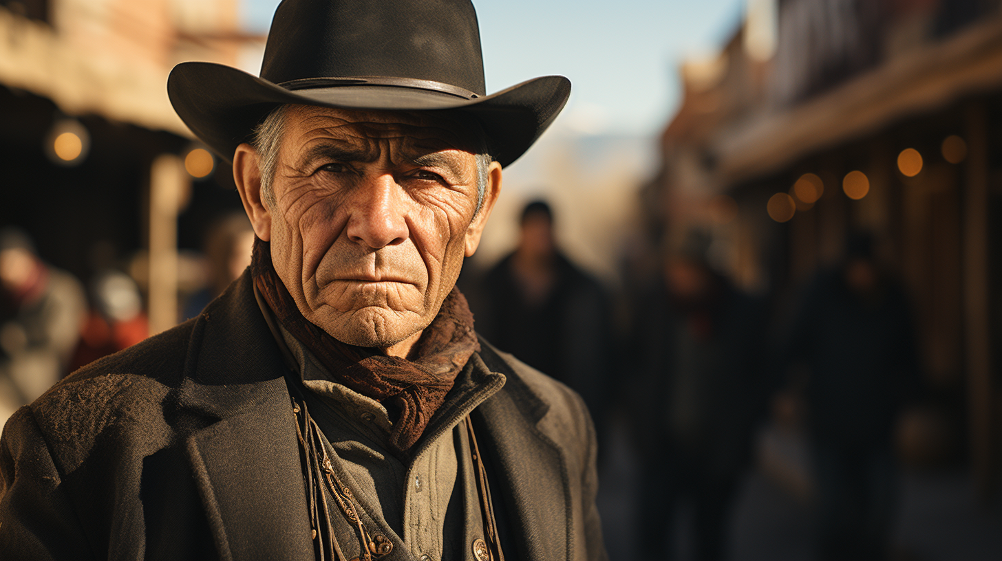 Cowboy with gun in holster