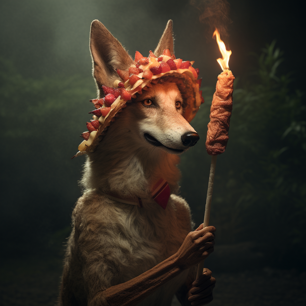 Coyote Roasting Hotdog Stick