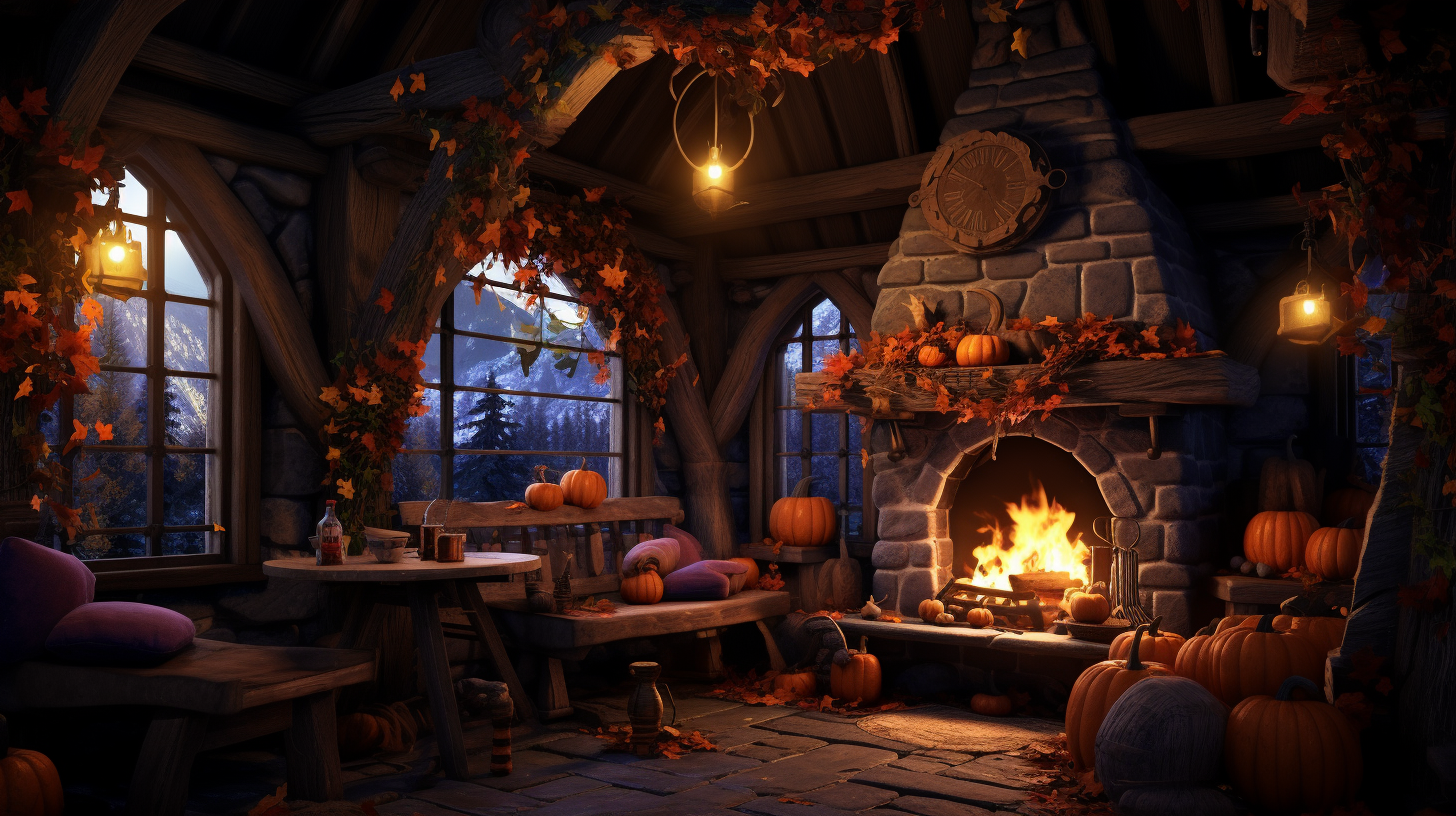 Cozy Autumn Night Cabin