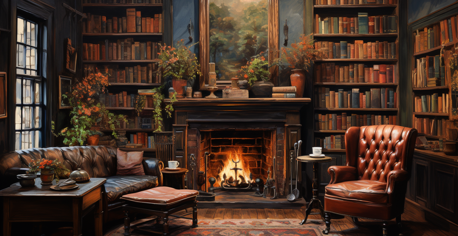 Antique bookshop with inviting ambiance