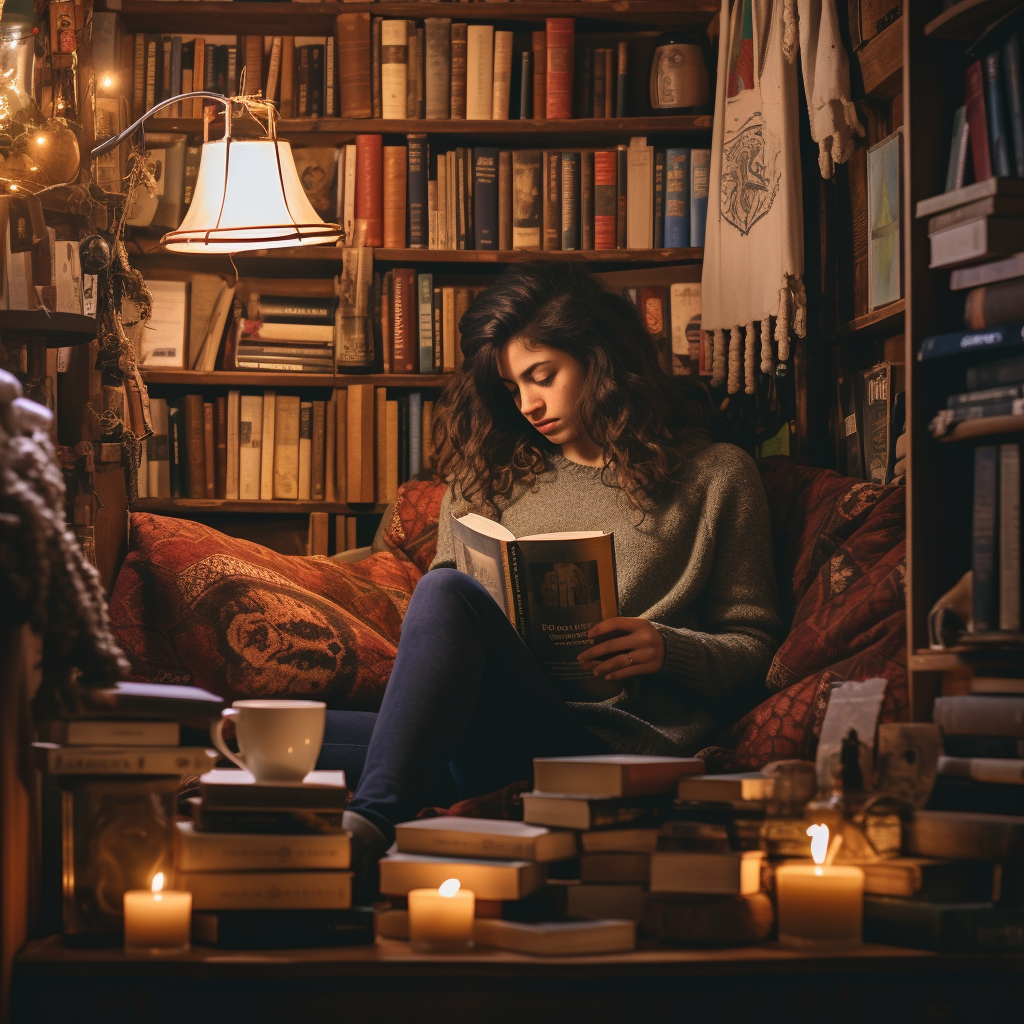 Cozy corner in a bookstore