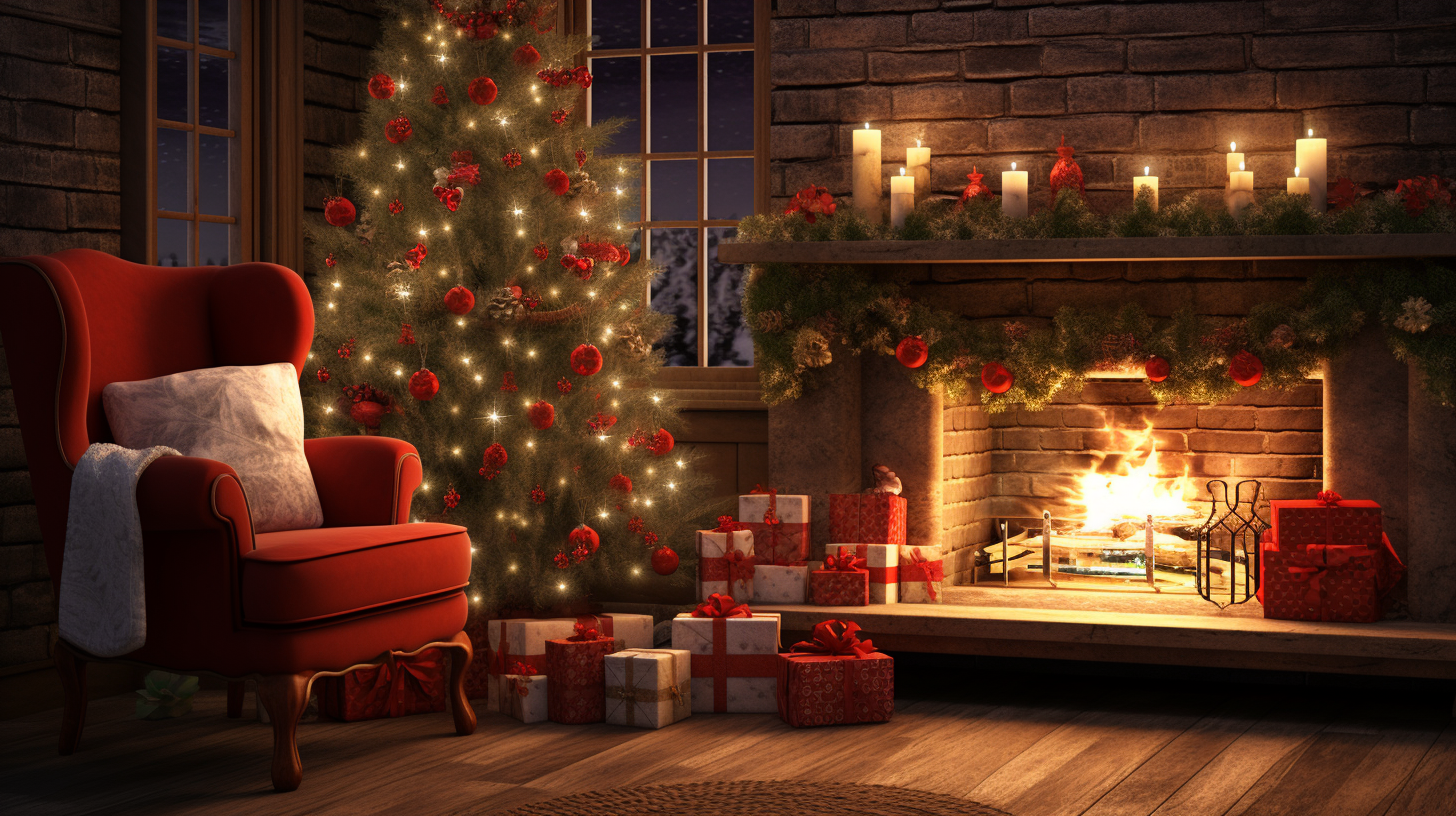 Warm and Joyful Christmas Indoor Setting