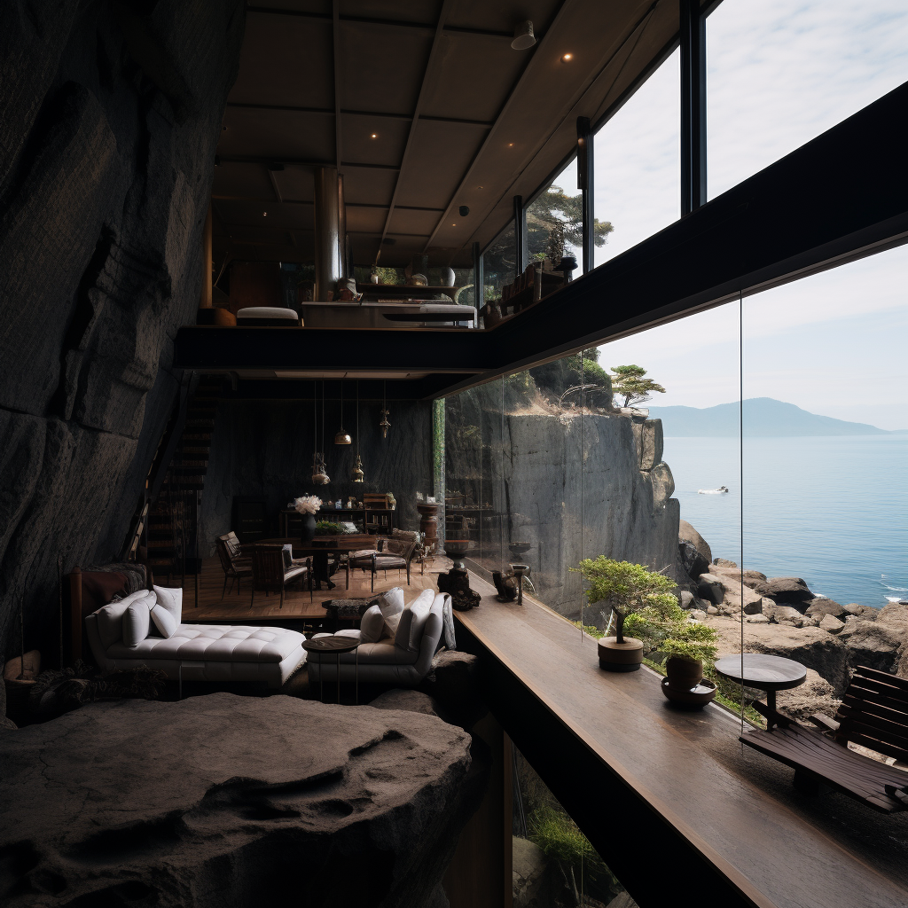 Cozy Rock House on Ocean Cliff