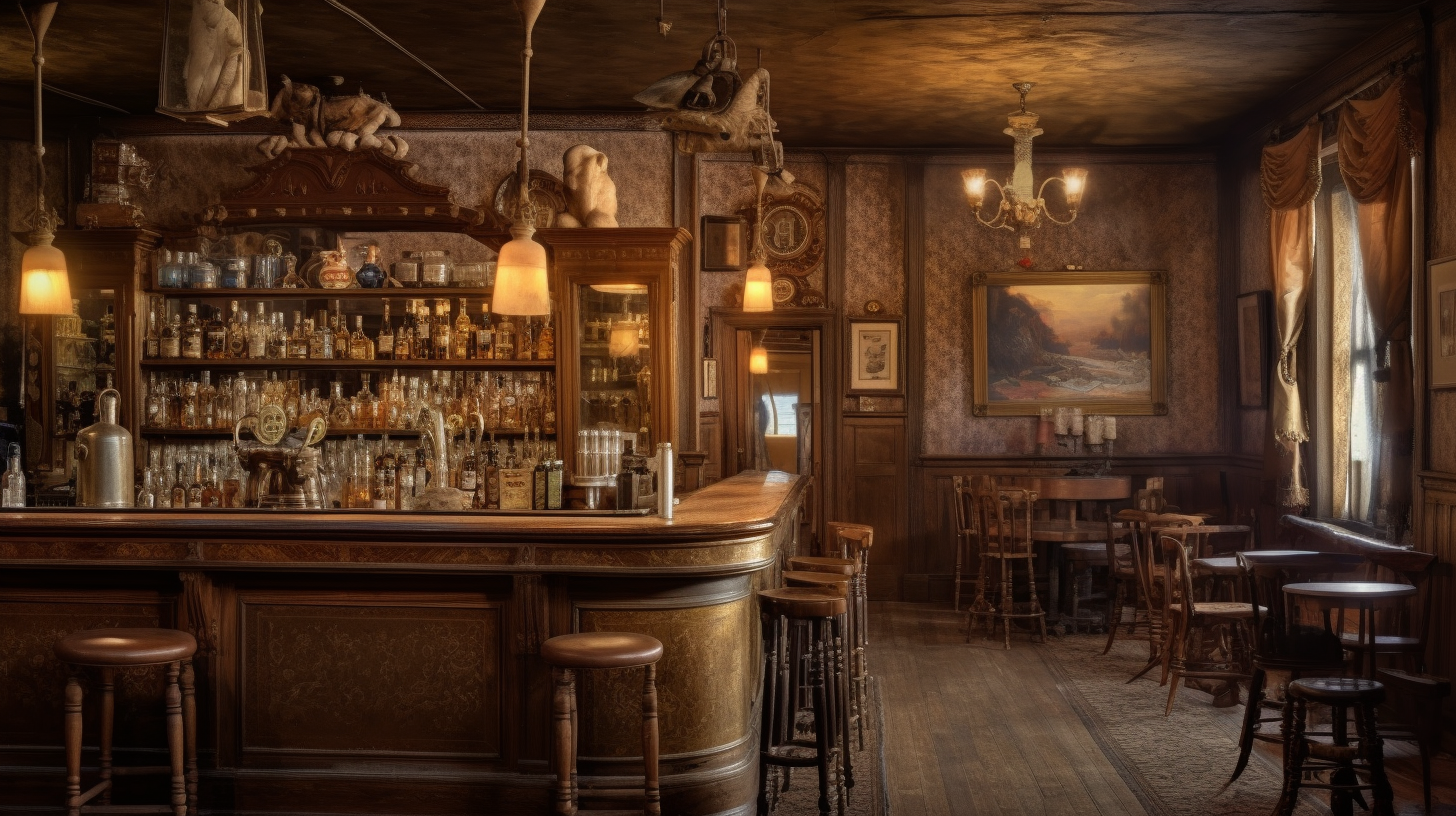 Vintage Photograph of Cozy Wooden Interiors