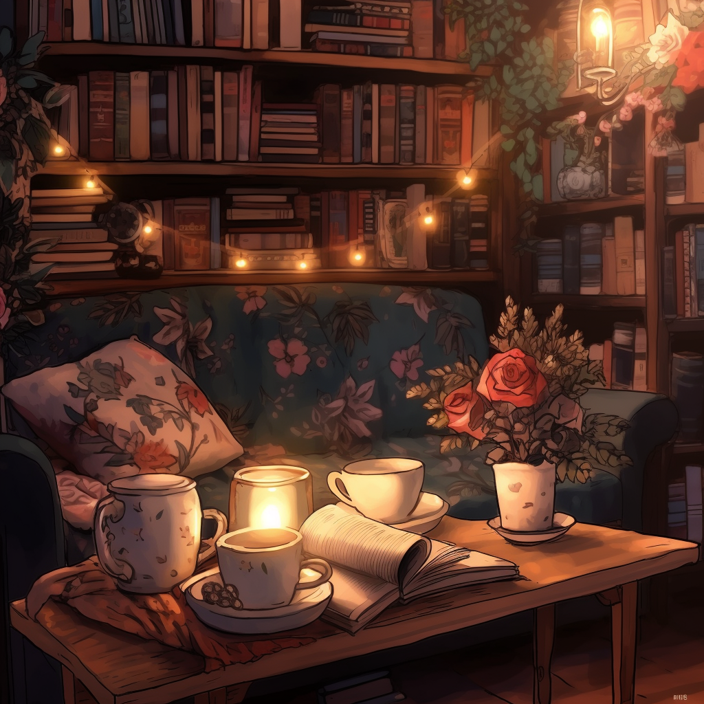 Quiet and Cozy Bookstore Nook Illustration