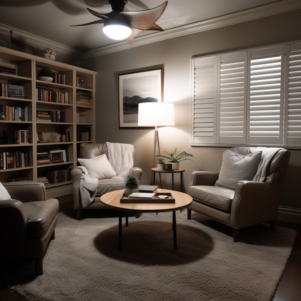 Cozy and inviting psychologist's office