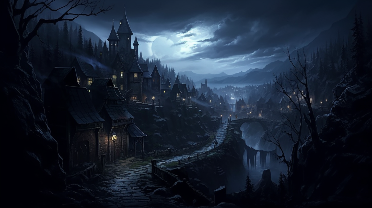 Cozy Lit-up Forest Town Image