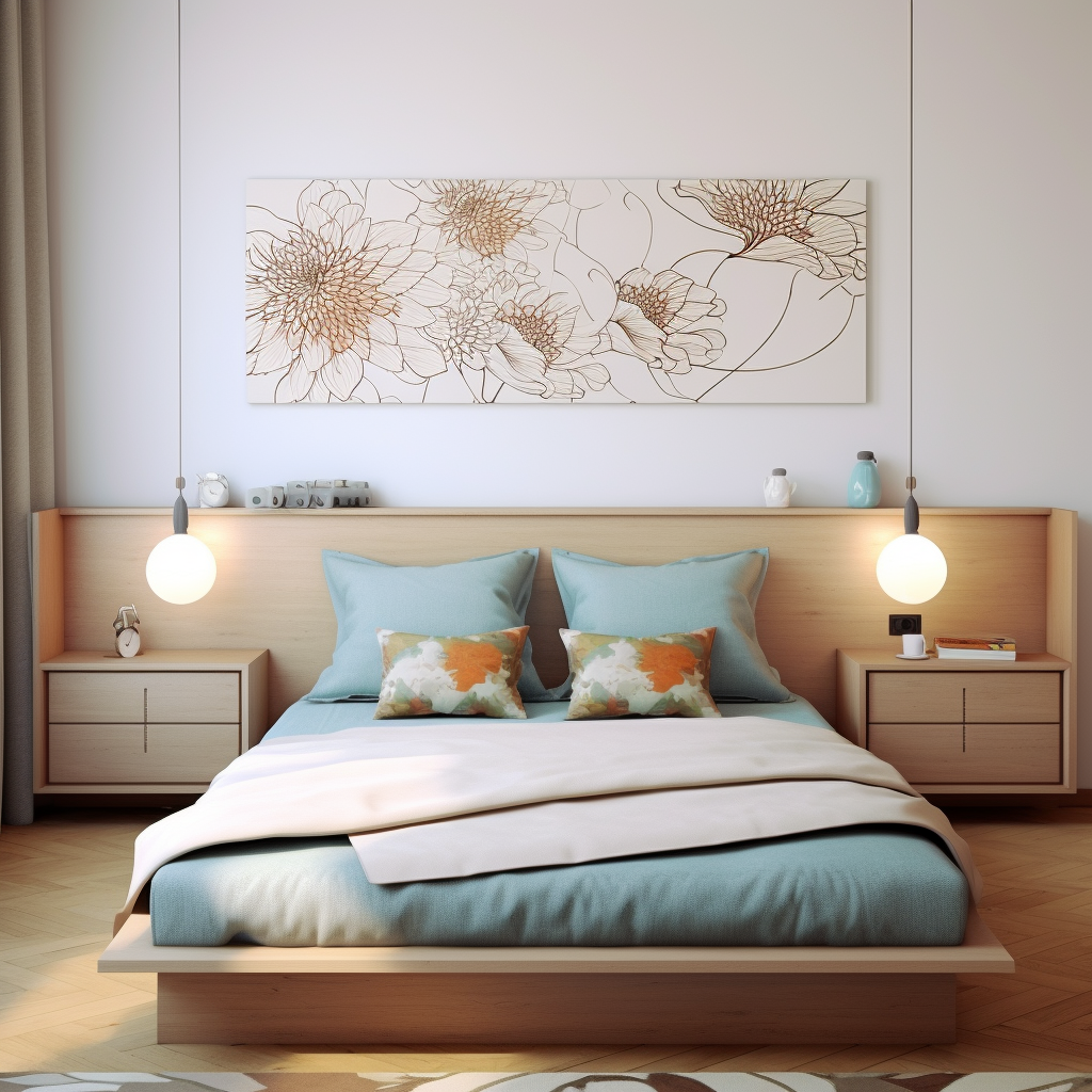 Cozy Modern Bedroom Removable Decal Headboard