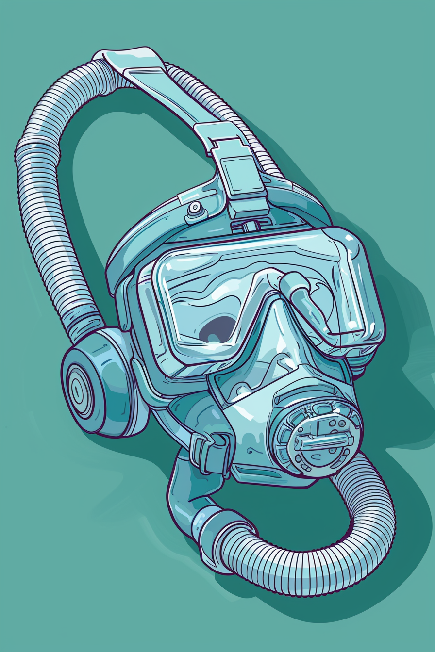 CPAP machine in cartoon style