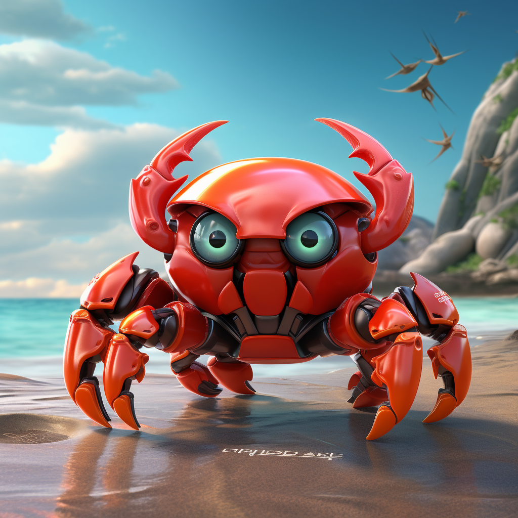 Adorable crab 3D chibi character