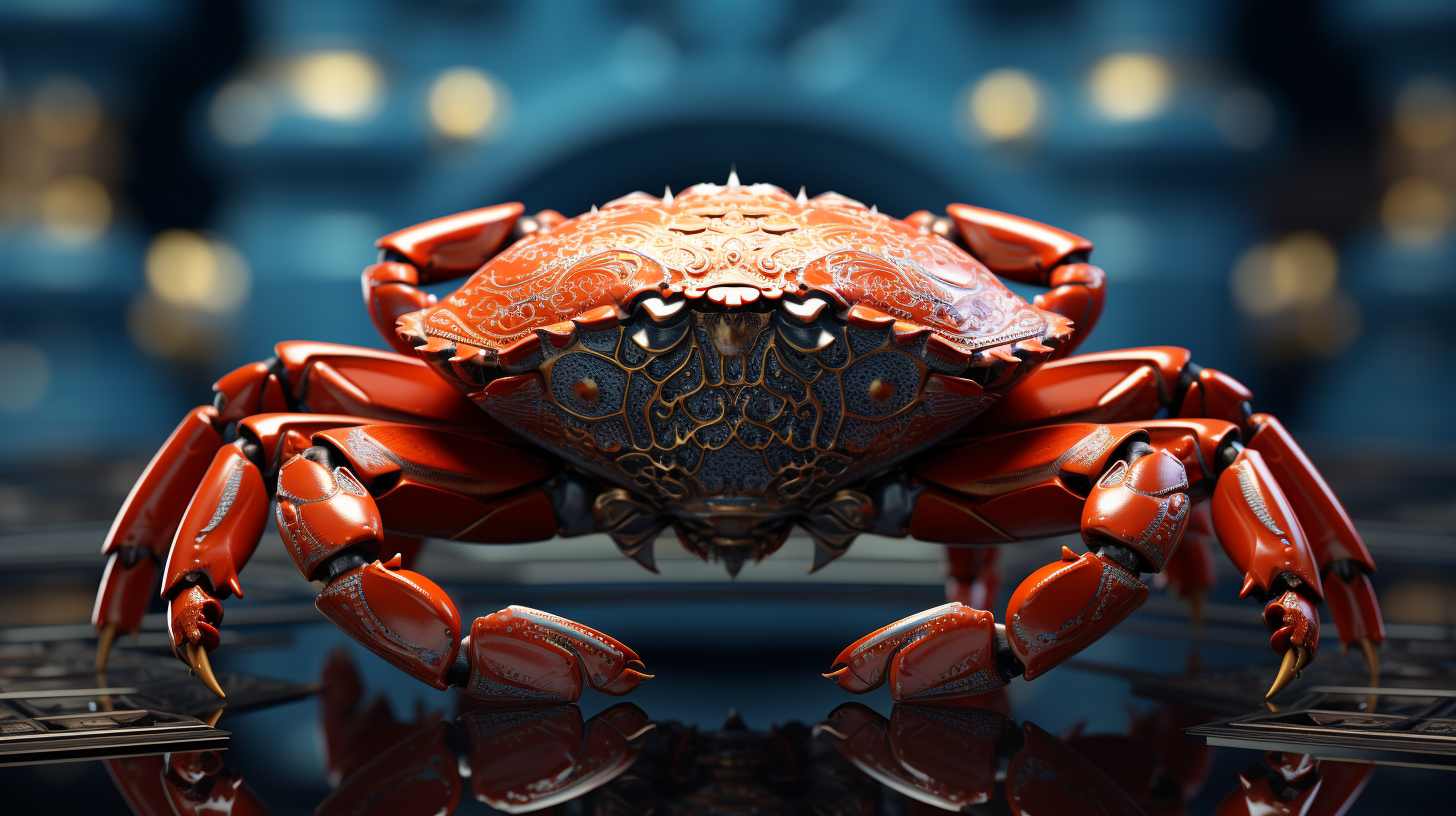 Crab on Parametric Design Background