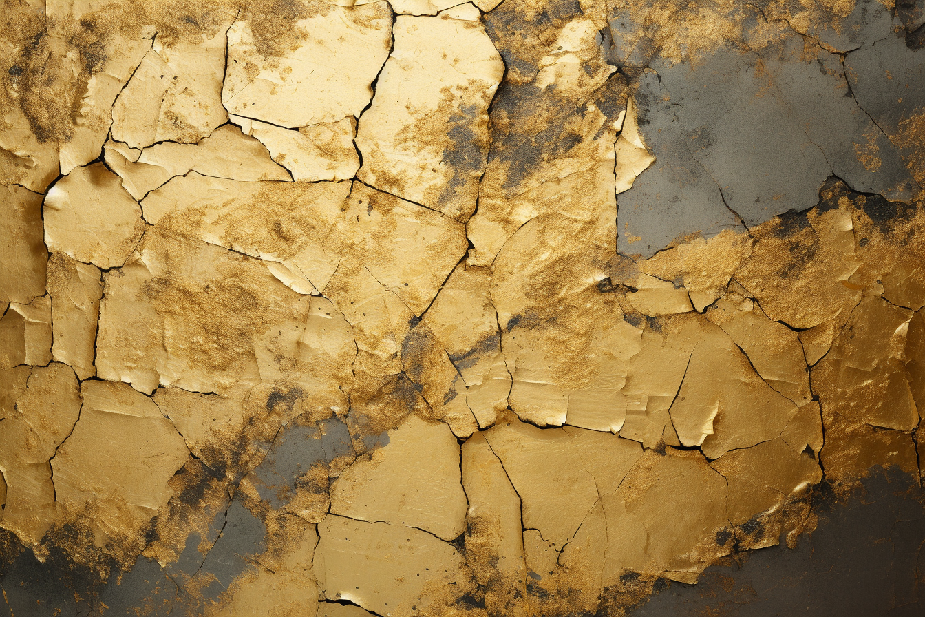 Cracked wall with gold filling