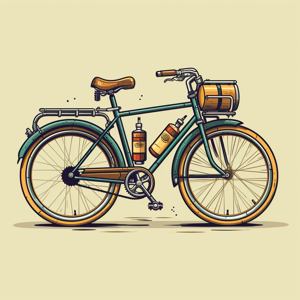 Illustration of craft beer bicycle