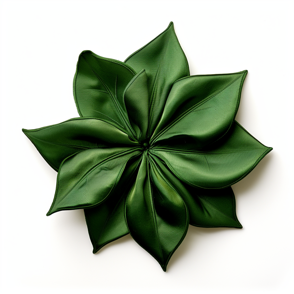 Fabric craft holly leaf on white background