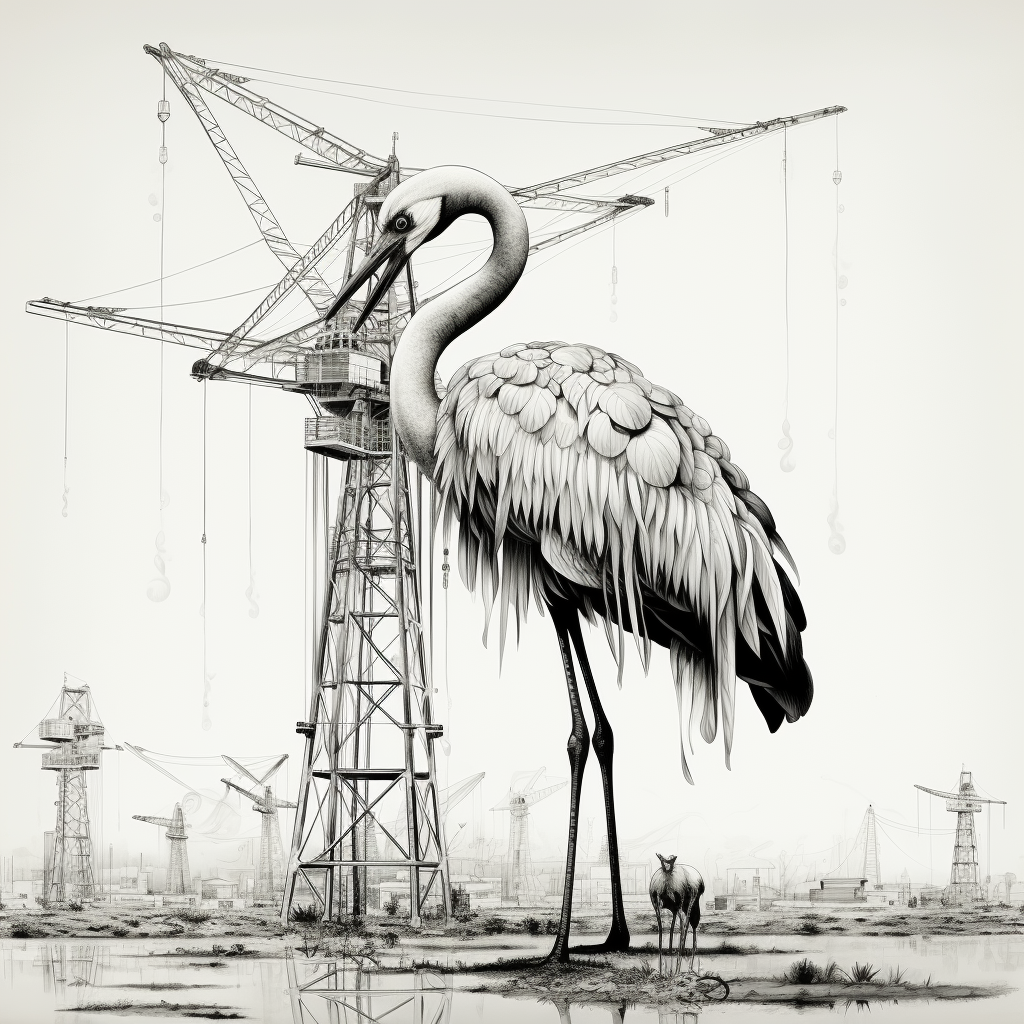 Monochrome Lines with Crane