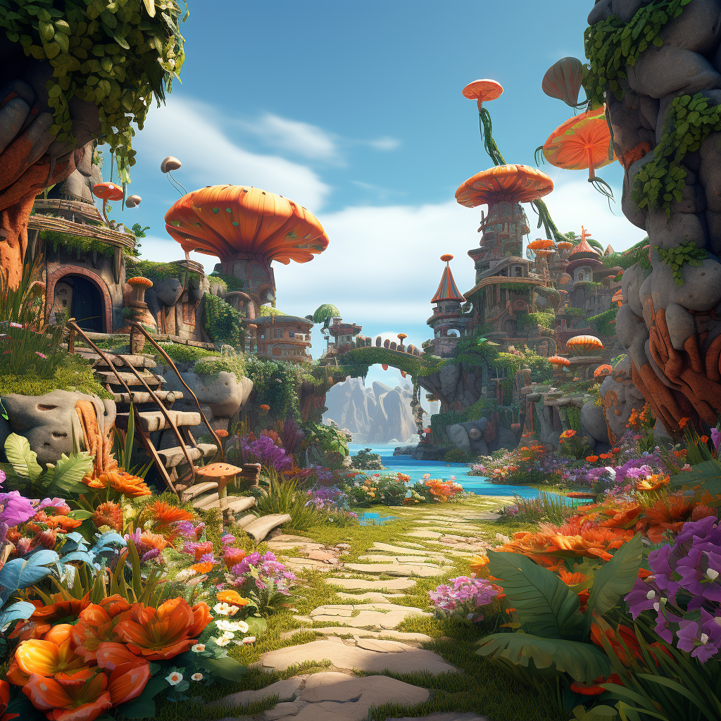 Colorful crash game garden background