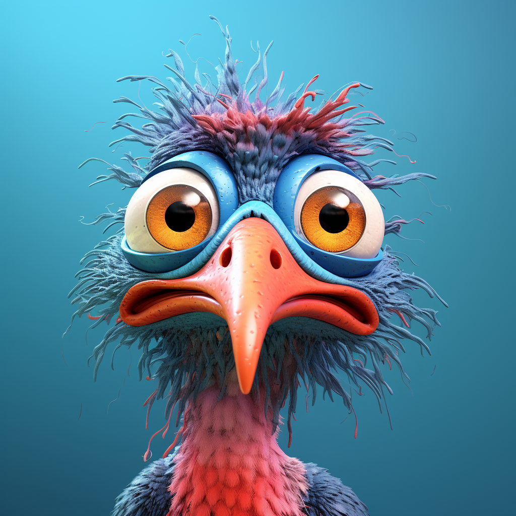 Crazy Cartoon Bird Closeup