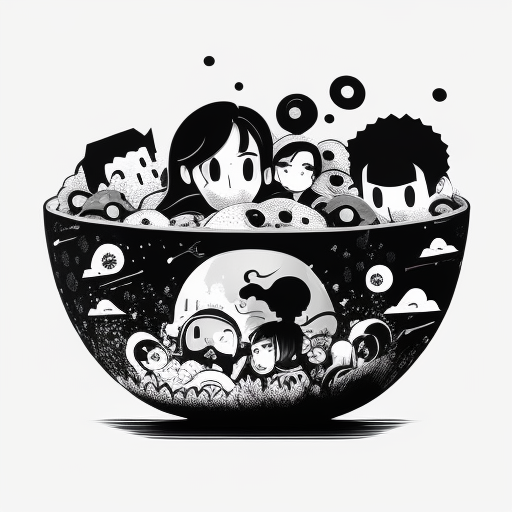 Cartoon Japanese Dinner Bowl