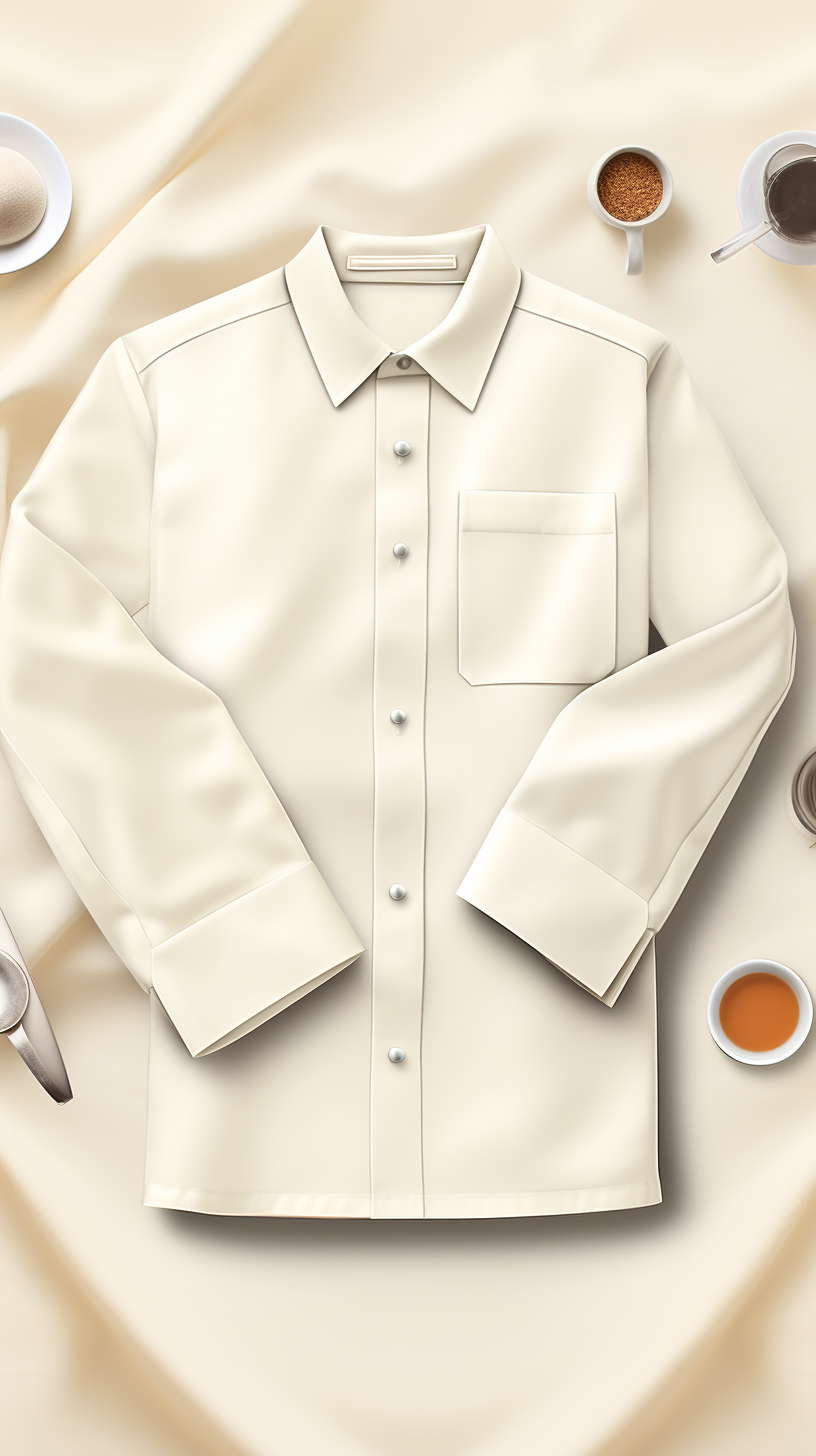 Cream uniform on plain background