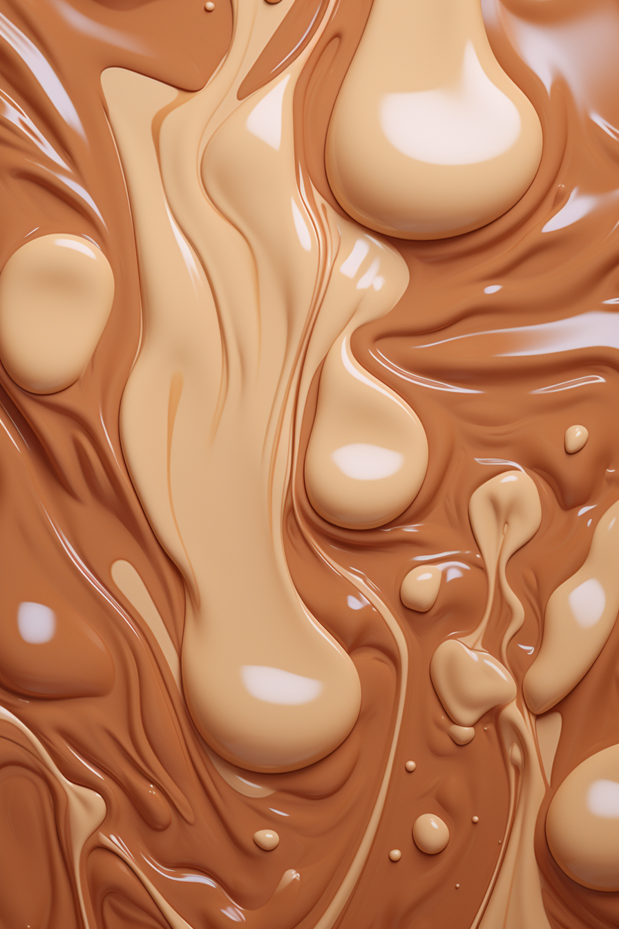 Creamy filling stream hazelnut color