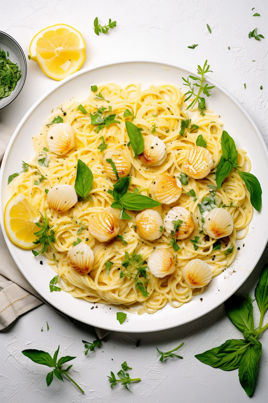 Creamy Scallop Pasta with Lemon & Herbs