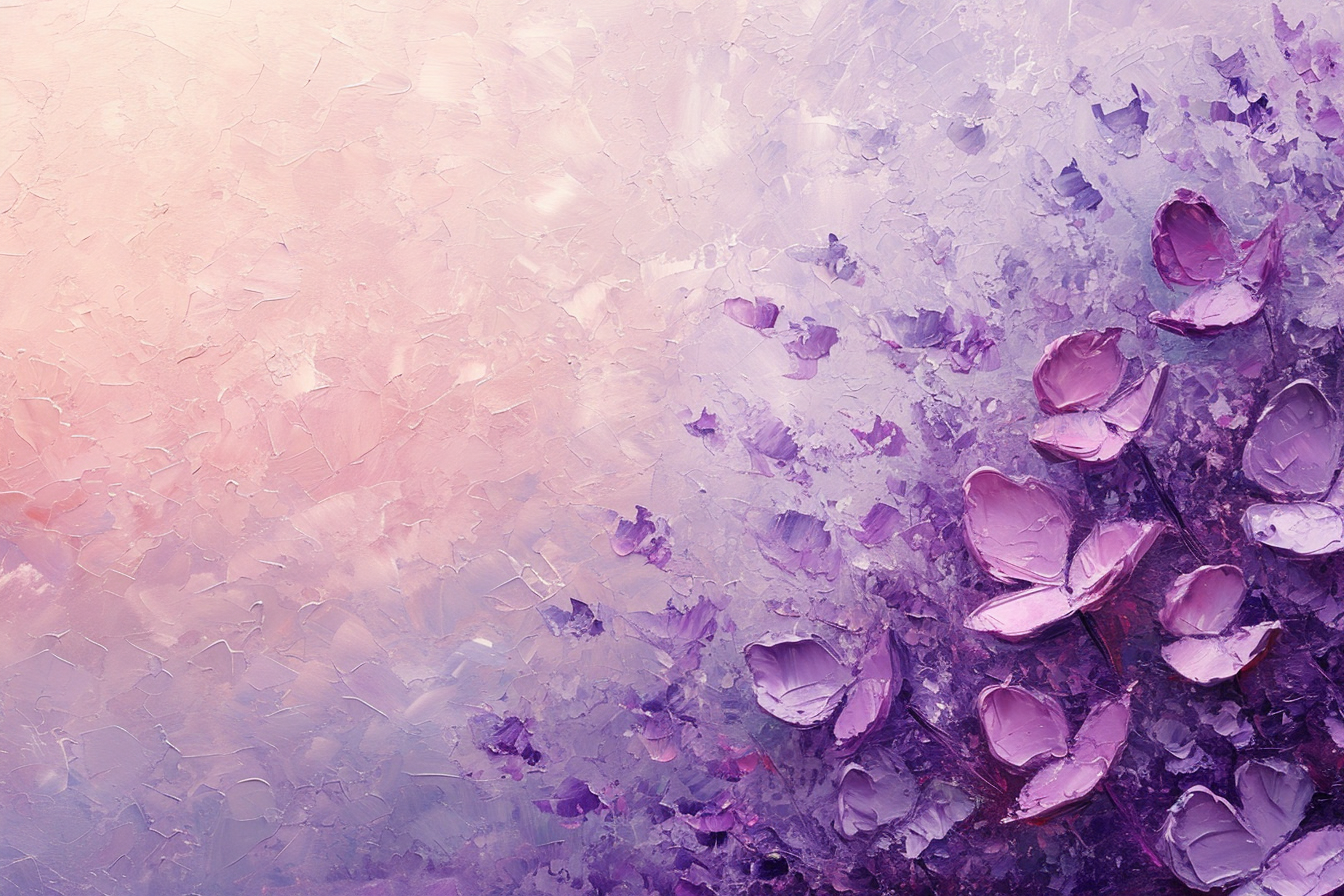 Creamy Texture Background with Pastel Purple Lavender Flowers