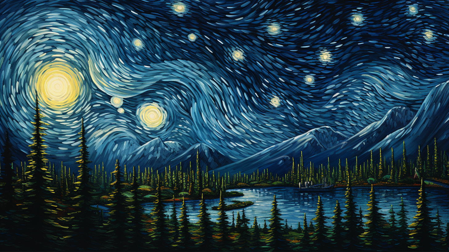 Starry Night Replica Prompt - 2Moons.ai